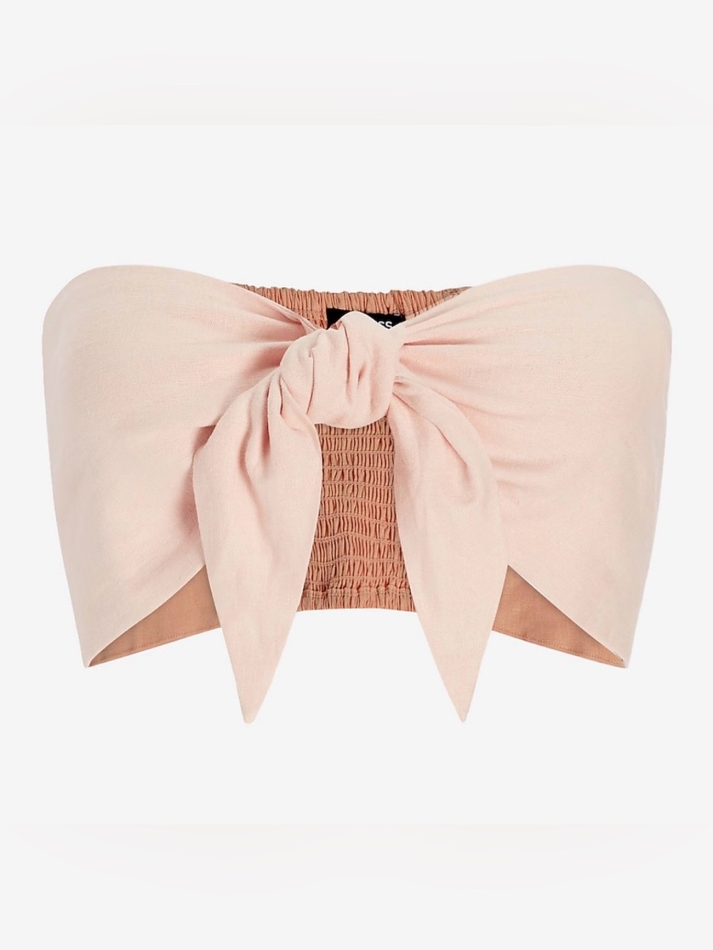 NEW Express Blush Pink Tie-Front Bandeau Top -Small